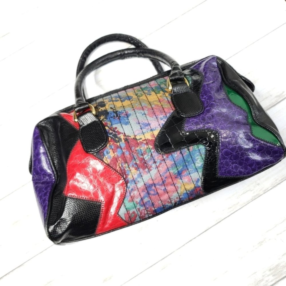Vintage 90s JR Patchwork Purse - Picture 1 of 8